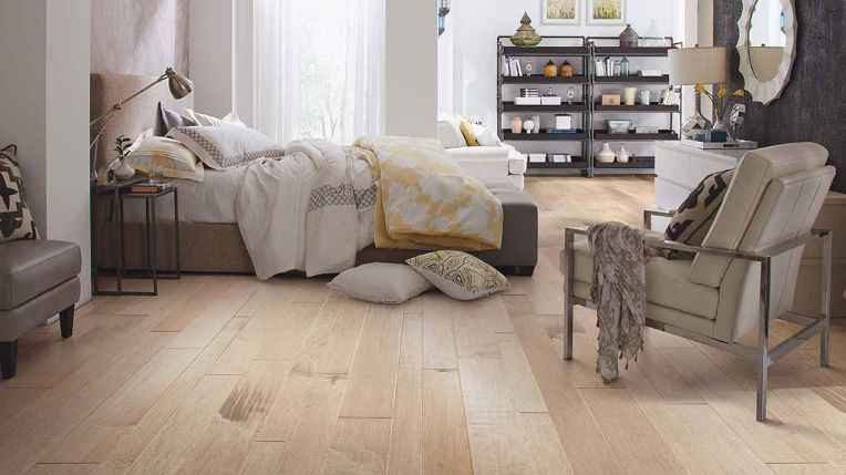 hardwood flooring in a bedroom